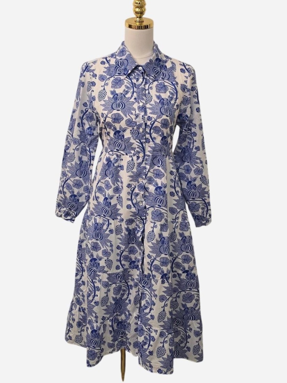 Ro's Garden Tuckernuck Blue floral dress S